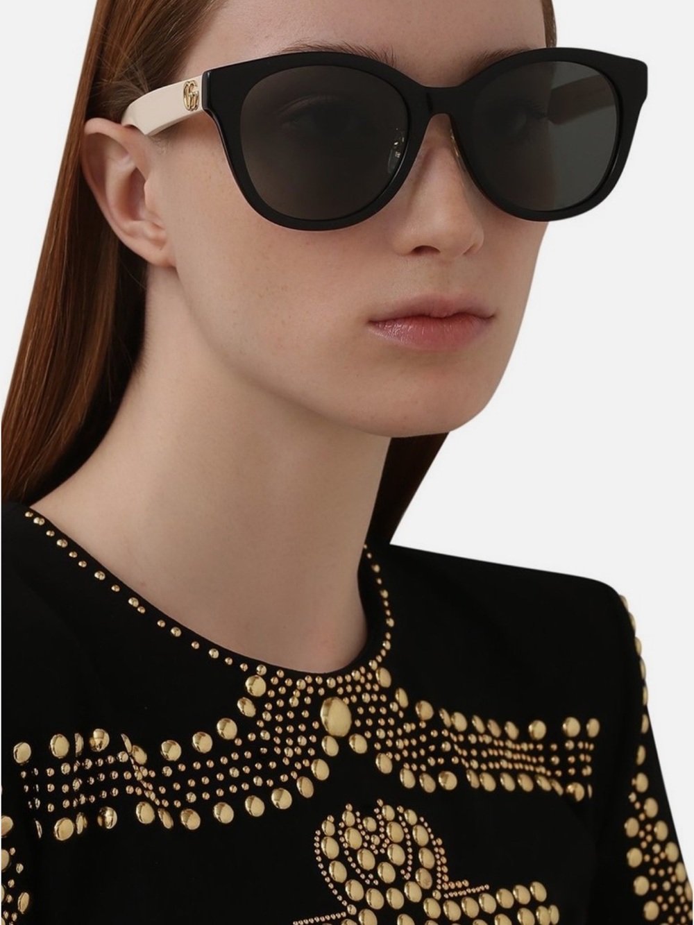 Gucci  Two-Tone Black and Cream Cat-Eye Sunglasses